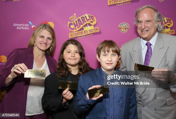 Bonnie Comley, Lenny Lane, Frankie Lane and Stewart F. Lane attend the Broadway Opening Performance of 'Charlie and the Chocolate Factory' at the...
