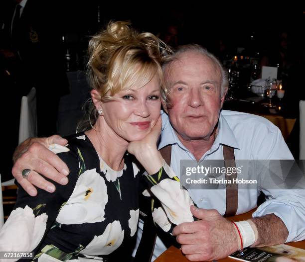 Melanie Griffith and James Caan attend the Humane Society's annual 'To The Rescue' Gala on April 22, 2017 in Los Angeles, California.