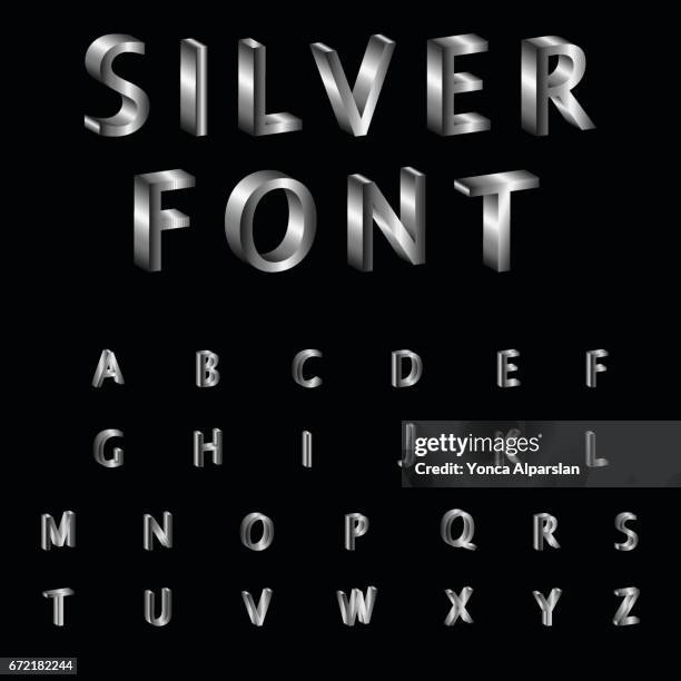 silver alphabet - reading and writing icon stock illustrations