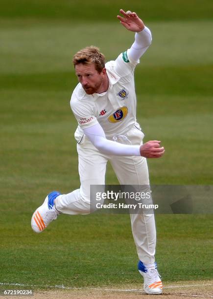 Paul Collingwood of Durham bowls during the Specsavers County Championship Division Two match between Gloucestershire and Durham at The Brightside...