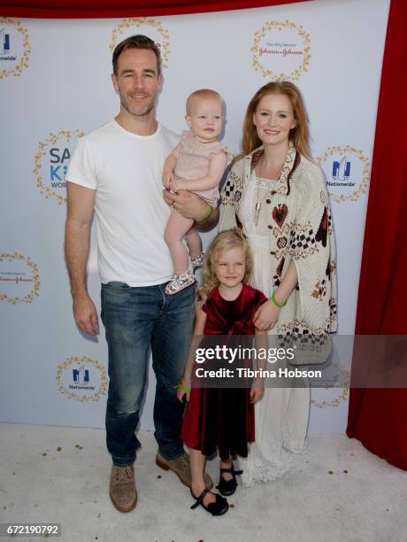 James Van Der Beek, Emilia Van Der Beek, Olivia Van Der Beek and Kimberly Brook attend the Safe Kids Day at Smashbox Studios on April 23, 2017 in...