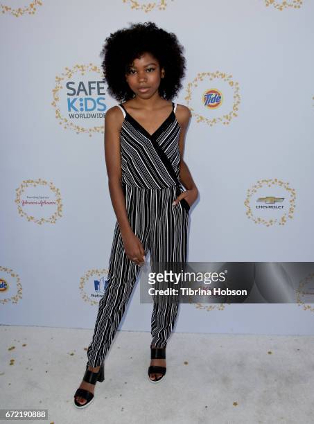 Riele Downs attends the Safe Kids Day at Smashbox Studios on April 23, 2017 in Culver City, California.