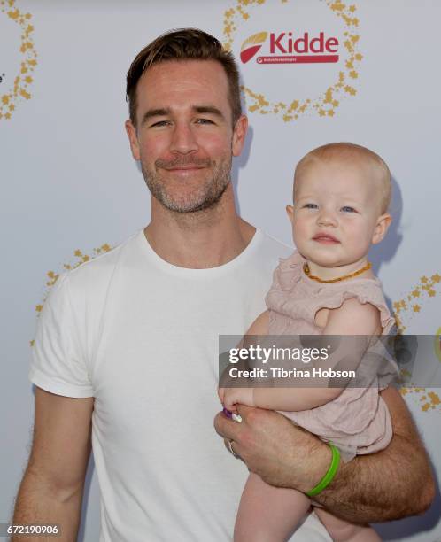 James Van Der Beek and Emilia Van Der Beek attend the Safe Kids Day at Smashbox Studios on April 23, 2017 in Culver City, California.