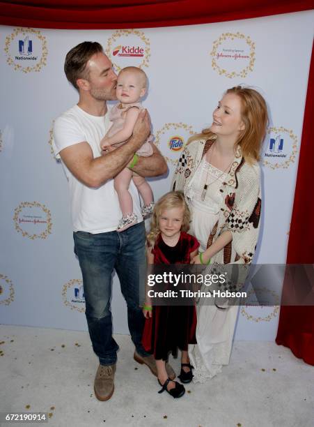 James Van Der Beek, Emilia Van Der Beek, Olivia Van Der Beek and Kimberly Brook attend the Safe Kids Day at Smashbox Studios on April 23, 2017 in...