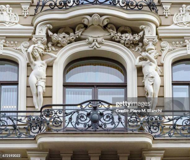 riga - balcone stock pictures, royalty-free photos & images