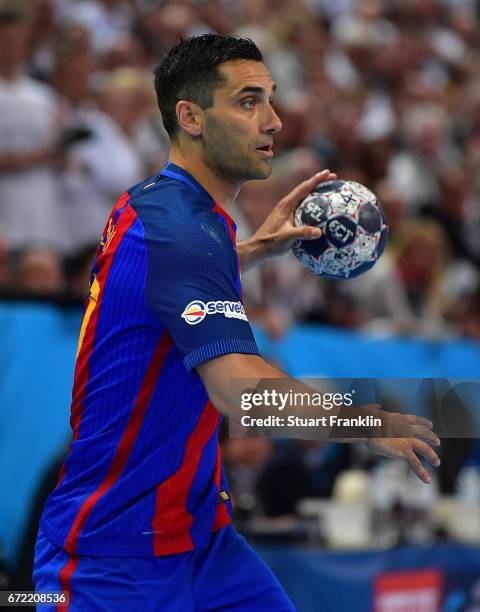 Kiril Lazarov of Barcelona in action during the EHF Champions League Quarter Final first leg match between THW Kiel and Barcelona at the Sparkasse...