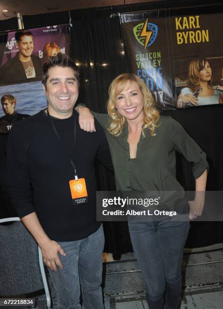 Personalities Tory Belleci and Kari Byron on day 3 of Silicon Valley Comic Con 2017 held at San Jose Convention Center on April 22, 2017 in San Jose,...