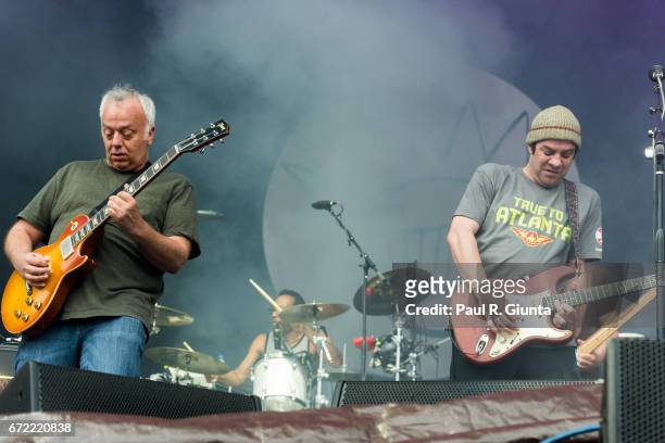 Aaron Freeman aka Gene Ween and Mickey Melchiondo aka Dean Ween of Ween perform on stage during 2017 SweetWater 420 Fest at Olympic Centennial Park...