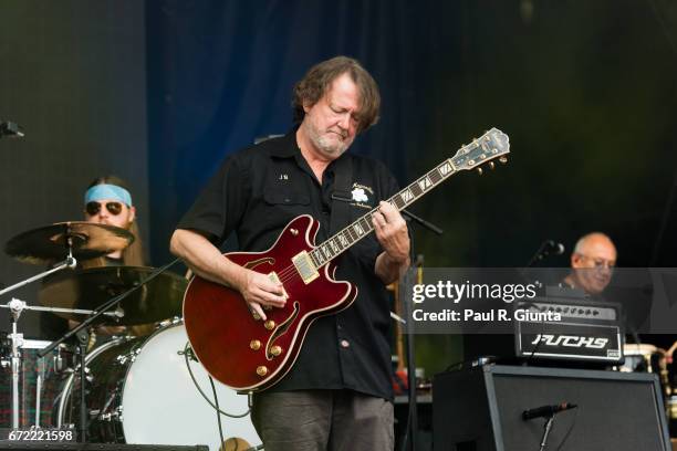 John Bell of Widespread Panic performs on stage during 2017 SweetWater 420 Fest at Olympic Centennial Park on April 23, 2017 in Atlanta, Georgia.