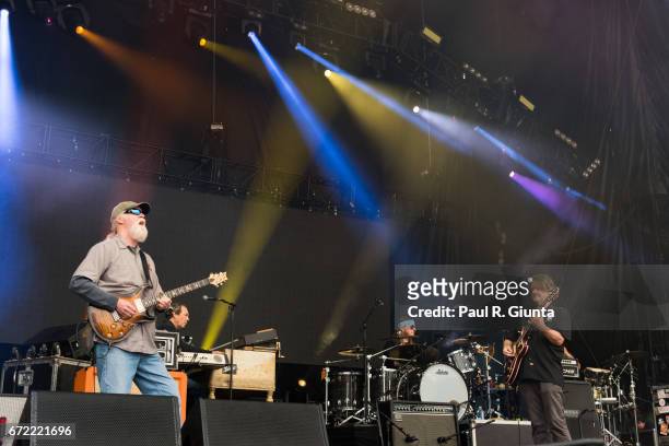 Jimmy Herring and John Bell of Widespread Panic perform on stage during 2017 SweetWater 420 Fest at Olympic Centennial Park on April 23, 2017 in...