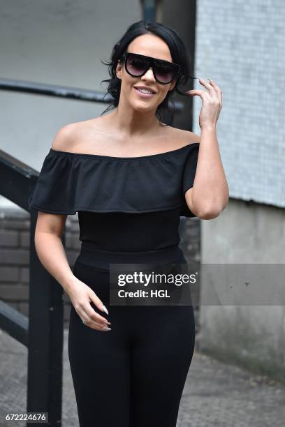 Stephanie Davis seen at the ITV Studios on April 24, 2017 in London, England.