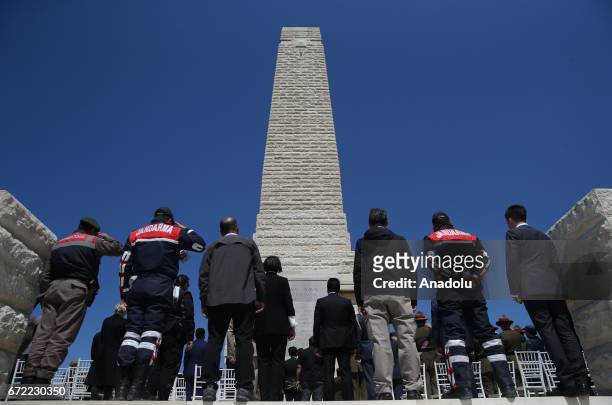 Ceremony held at Commonwealth of Nations Memorial on Gallipoli Peninsula as part of the 102nd anniversary of the Canakkale Land Battles, in...