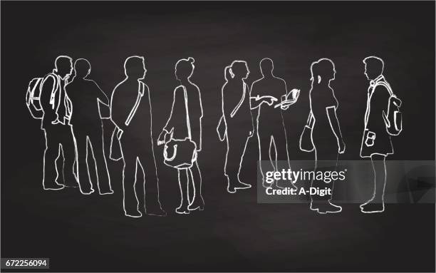 after class chat - millennials group stock illustrations