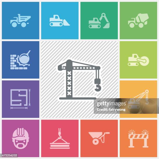 construction icons - bricks isolated stock illustrations
