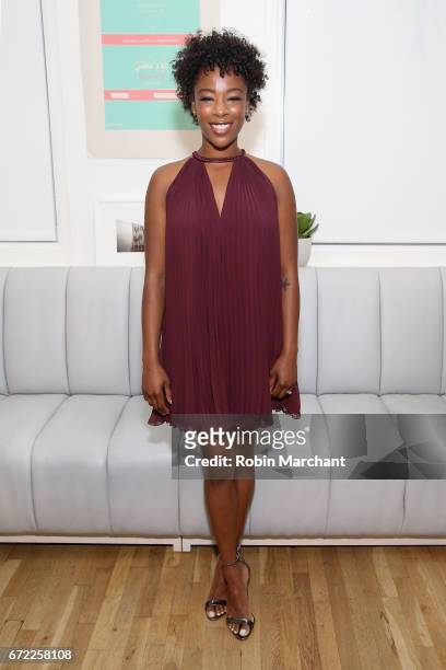 Actress Samira Wiley attends a VIP screening of the Original Series "The Handmaid's Tale" presented by Hulu at The Wing on April 22, 2017 in New York...