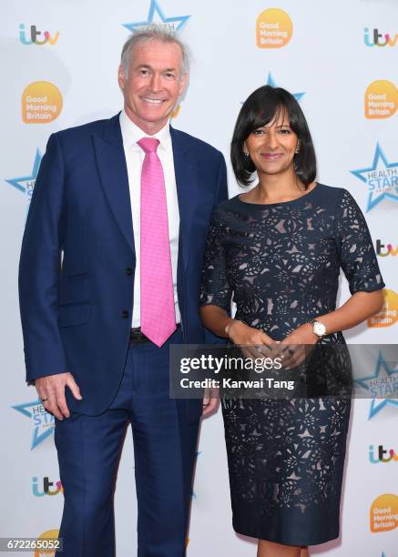 Hilary Jones and Ranveer Singh attend the Good Morning Britain Health Star Awards at the Rosewood Hotel on April 24, 2017 in London, United Kingdom.