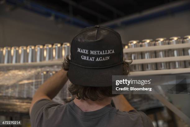 An Iron Heart Canning Co. Employee operates a mobile canning machine at the Other Half Brewing Co. In the Gowanus neighborhood in the Brooklyn...