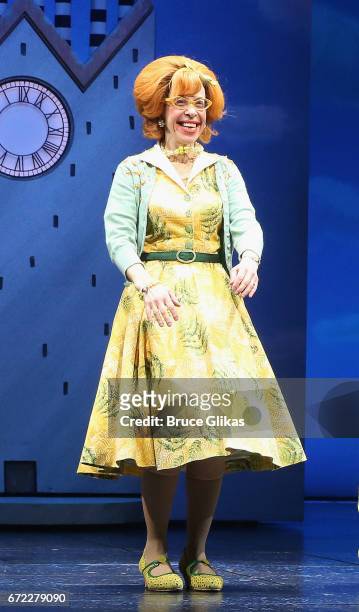 Jackie Hoffman takes her opening night curtain call for the new musical "Charlie and The Chocolate Factory" on Broadway at The Lunt-Fontanne Theatre...