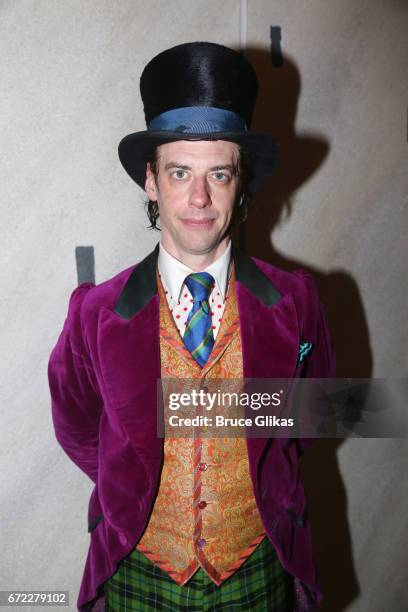Christian Borle as "Willy Wonka" poses backstage on opening night of the new musical "Charlie and The Chocolate Factory" on Broadway at The...