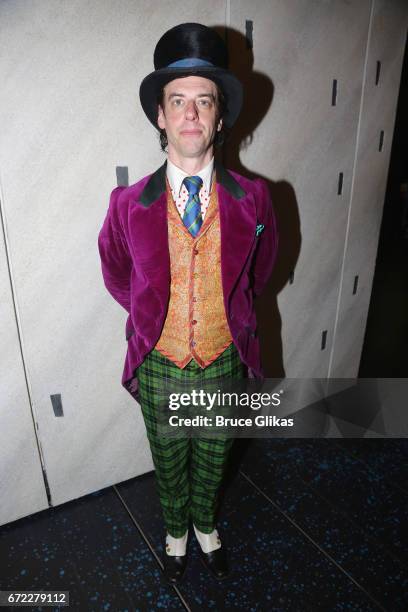 Christian Borle as "Willy Wonka" poses backstage on opening night of the new musical "Charlie and The Chocolate Factory" on Broadway at The...