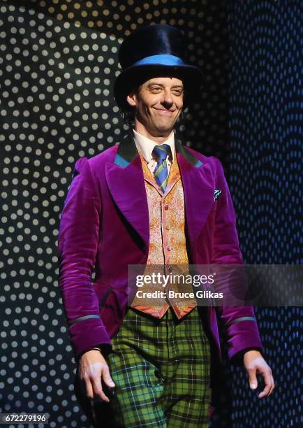 Christian Borle takes his opening night curtain call for the new musical "Charlie and The Chocolate Factory" on Broadway at The Lunt-Fontanne Theatre...