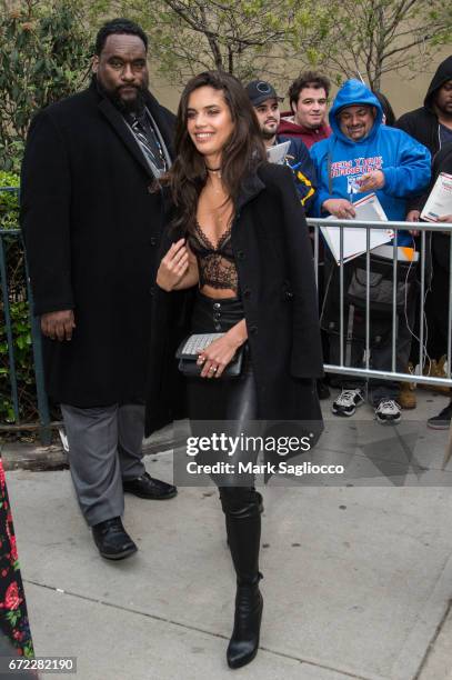 Model Sara Sampaio is sighted in Chelsea attending the Tribeca Film Festival on April 23, 2017 in New York City.