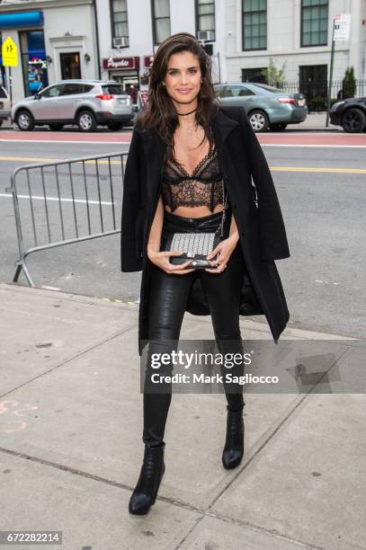 Model Sara Sampaio is sighted in Chelsea attending the Tribeca Film Festival on April 23, 2017 in New York City.