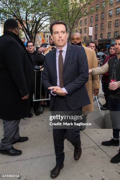 Actor Ed Helms is sighted in Chelsea attending the Tribeca Film Festival on April 23, 2017 in New York City.