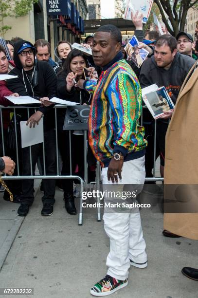 Actor/Comedian Tracy Morgan, wearing Coogi sweater, is sighted attending Chelsea attending the Tribeca Film Festival on April 23, 2017 in New York...