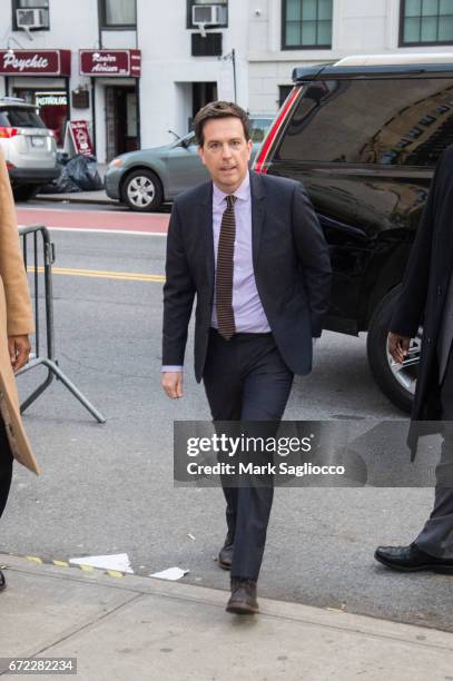 Actor Ed Helms is sighted in Chelsea attending the Tribeca Film Festival on April 23, 2017 in New York City.