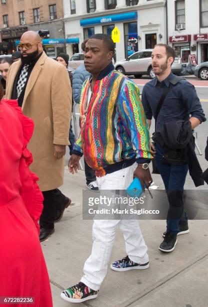 Actor/Comedian Tracy Morgan, wearing Coogi sweater, is sighted attending Chelsea attending the Tribeca Film Festival on April 23, 2017 in New York...