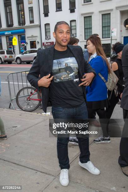 Personality Don Lemon is sighted in Chelsea attending the Tribeca Film Festival on April 23, 2017 in New York City.