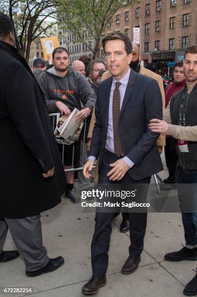 Actor Ed Helms is sighted in Chelsea attending the Tribeca Film Festival on April 23, 2017 in New York City.