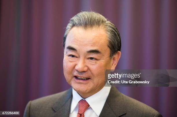 Bonn, Germany Wang Yi, Foreign Minister of the People's Republic of China, on the sidelines of the G20 meeting in Bonn on February 16, 2017 in Bonn,...