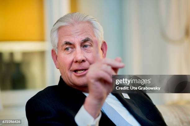 Bonn, Germany Portrait of Rex Wayne Tillerson, Foreign Minister of the United States of America, in the Villa Hammerschmidt on the sidelines of the...