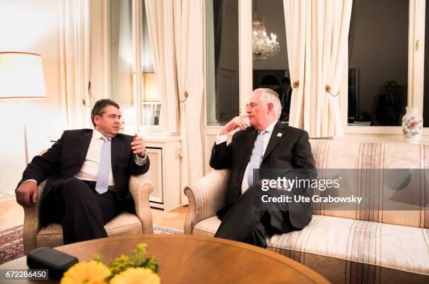 Bonn, Germany Sigmar Gabriel, SPD, Vice Chancellor and Federal Foreign Minister meets the Foreign Minister of the United States of America, Rex Wayne...