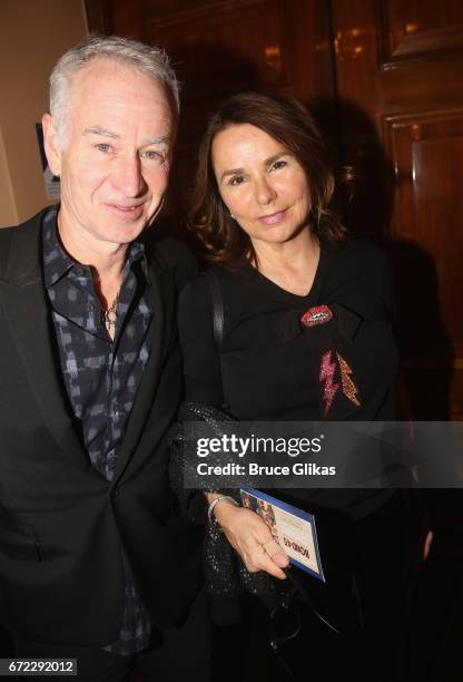 John McEnroe and wife Patty Smyth pose at the opening night of the new musical "Charlie and The Chocolate Factory" on Broadway at The Lunt-Fontanne...