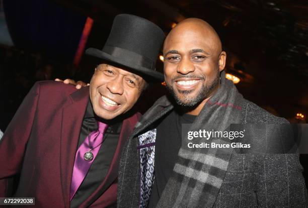Ben Vereen and Wayne Brady pose at the opening night of the new musical "Charlie and The Chocolate Factory" on Broadway at The Lunt-Fontanne Theatre...