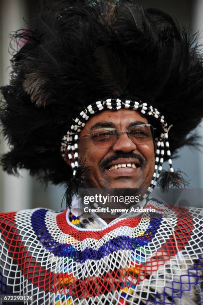 President Omar al-Bashir holds a rally with Southern Sudanese villagers and dignitaries in celebration of President Bashir in Khartoum, Sudan, March...