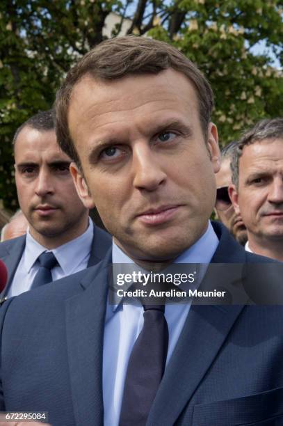 French Presidential Candidate Emmanuel Macron attends a commemoration of the 102nd anniversary of The Armenian Genocide on April 24, 2017 in Paris,...