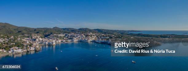 cadaqués from the air - bahía stock pictures, royalty-free photos & images