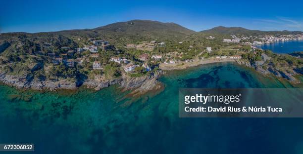 cadaqués from the air - soleado stock pictures, royalty-free photos & images