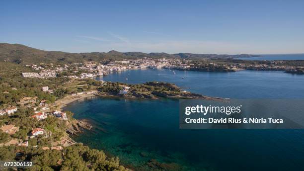 cadaqués from the air - escena no urbana stock-fotos und bilder