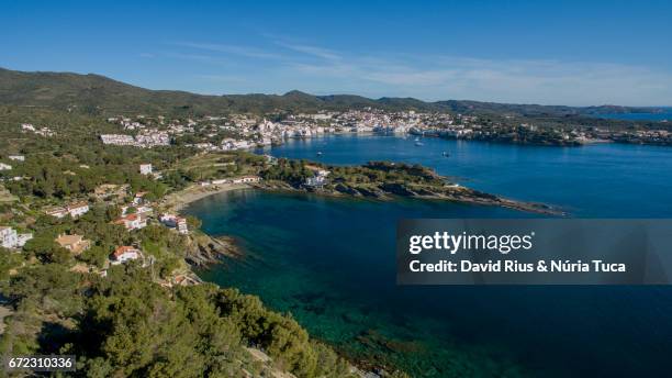 cadaqués from the air - cultura mediterránea bildbanksfoton och bilder