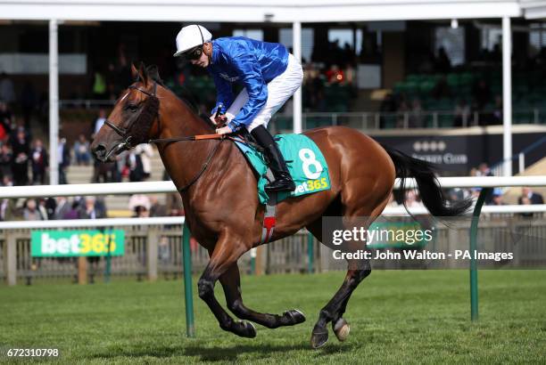 Jockey James Doyle on board Viren's Army during day two of The bet365 Craven Meeting at Newmarket Racecourse