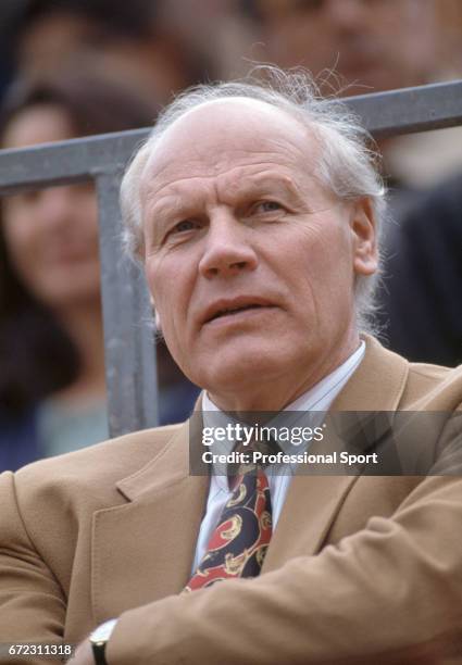 Lennart Bergelin, tennis coach of Bjorn Borg, at the Monte Carlo Open Tennis Tournament in Roquebrune-Cap-Martin, France, circa April 1991.