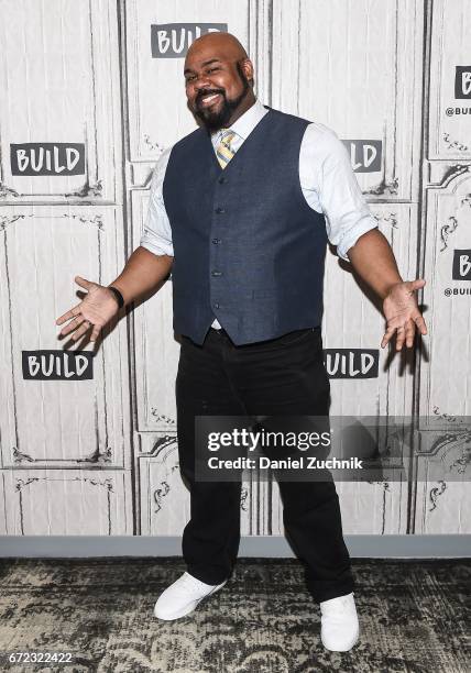 James Monroe Iglehart attends the Build Series to discuss his broadway show 'Hamilton' at Build Studio on April 24, 2017 in New York City.