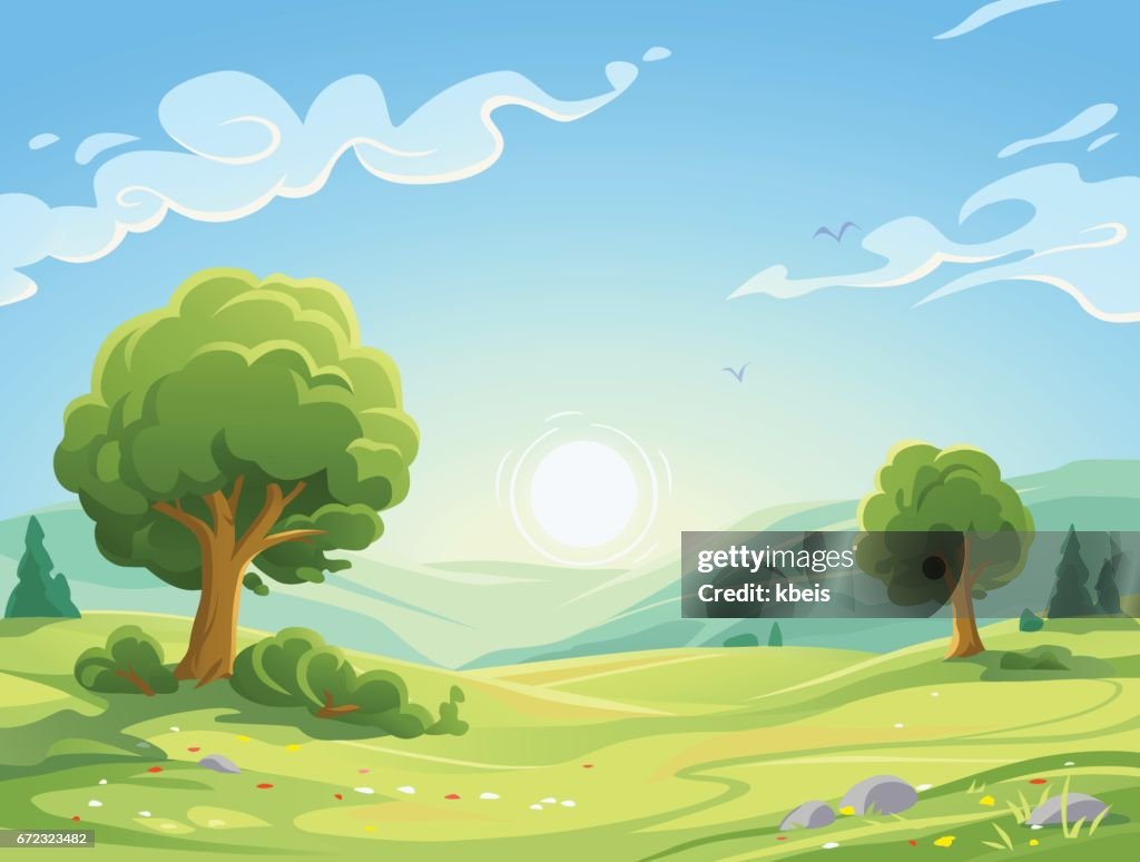 Morning Landscape High-Res Vector Graphic - Getty Images