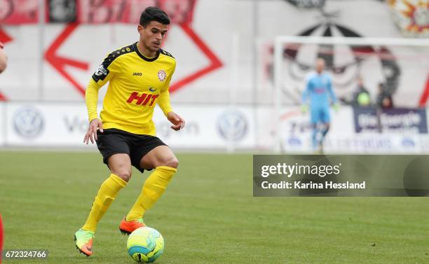 Cauly Oliveira Souza of Koeln during the Third League match between FSV Zwickau and Fortuna Koeln on April 23, 2017 at Stadion Zwickau in Zwickau,...