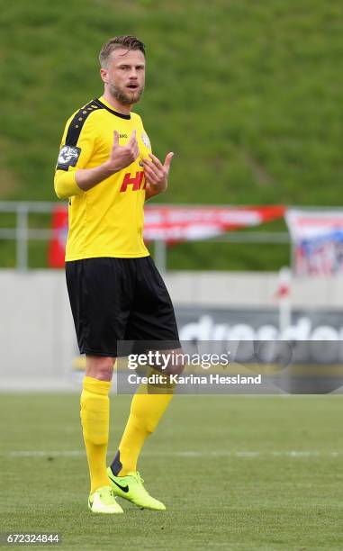 Daniel Flottmann of Koeln reacts during the Third League match between FSV Zwickau and Fortuna Koeln on April 23, 2017 at Stadion Zwickau in Zwickau,...